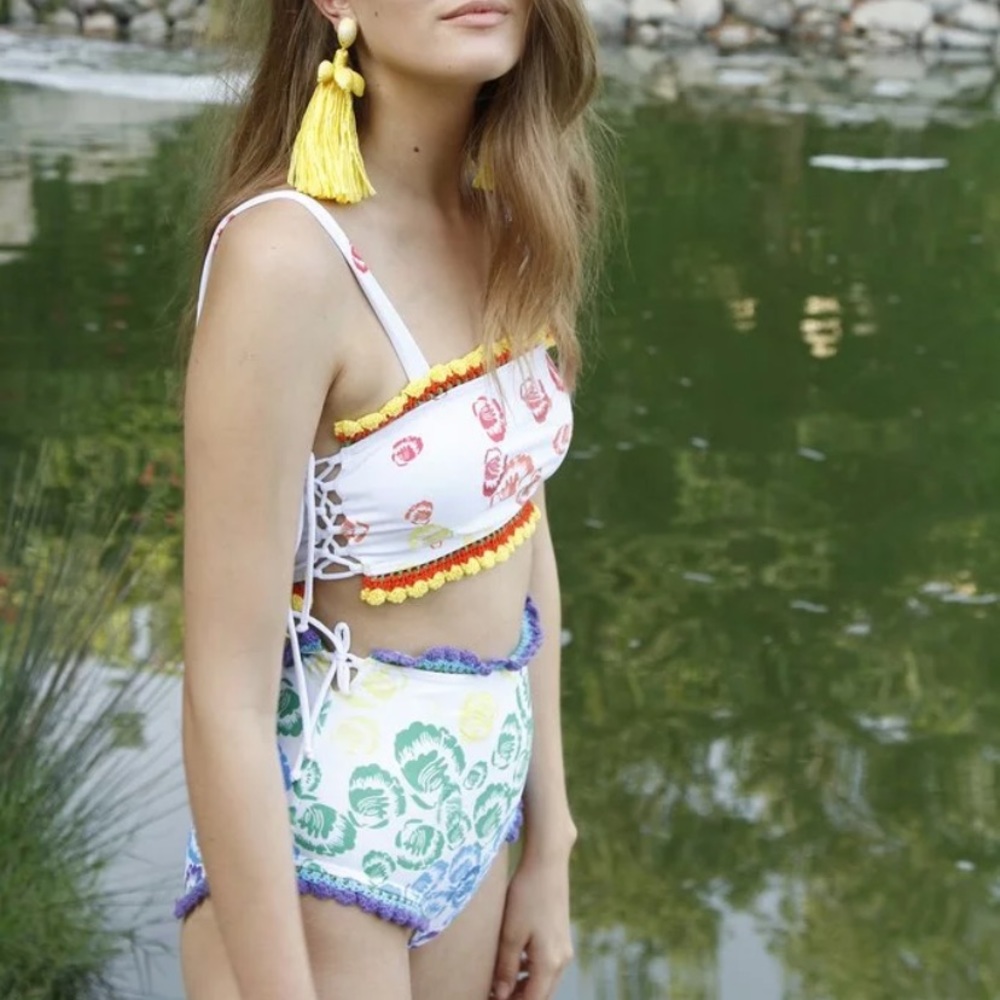 ALL THINGS MOCHI RARE Talia Swimsuit in Rainbow 2019 Swim Collection Resort wear